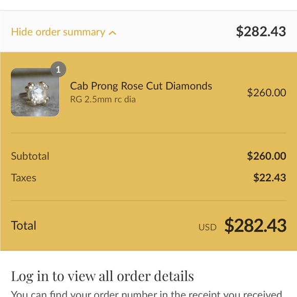 BVLA Rose Gold Rose Cut Diamond 2.5mm Cab Prong - Picture 2 of 2